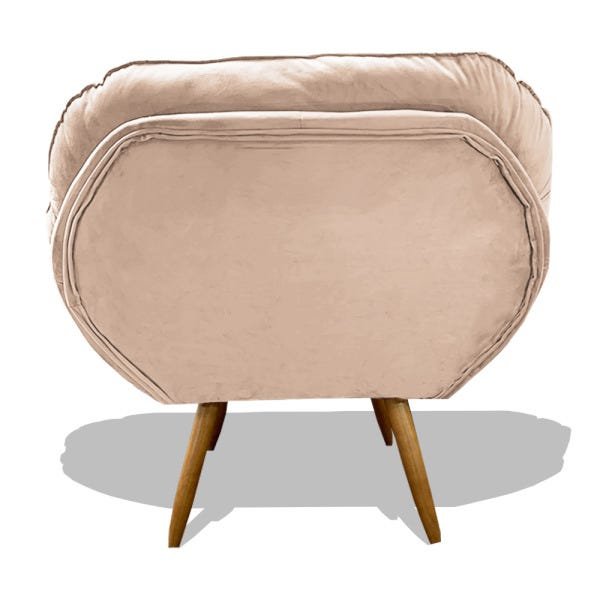 Kit 2 Poltrona Miami Cadeira Pés Palitos Salão Escritório Consultório Amamentação Suede Veludo Bege - 4