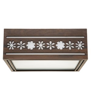 Luminária Decorativa Madeira Plafon Porto Belo Quad 20cm