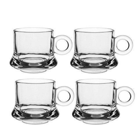 Jogo 4 Xícarasde Café Caneca Vidro Robusta Lisa 85ml em Casa Tem