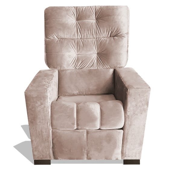 Kit 2 Poltrona Dubai Cadeira Reclinável Salão Clínica Consultório Suede Veludo Cinza - 3
