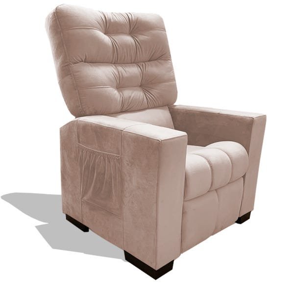 Kit 2 Poltrona Dubai Cadeira Reclinável Salão Clínica Consultório Suede Veludo Cinza - 4