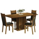 Ver imagem 2 de Conjunto Sala de Jantar Mesa Tampo de Madeira 4 Cadeiras Rustic/preto Elisa Madesa