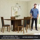 Ver imagem 3 de Conjunto Sala de Jantar Mesa Tampo de Madeira 4 Cadeiras Rustic/preto Elisa Madesa
