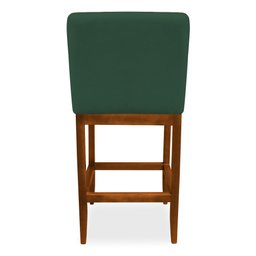 Banqueta Valencia Base de Madeira Maciça Veludo Verde Bandeira - 4 Banqueta Valencia Base de Madeira Maciça Veludo Verde Bandeira - 4