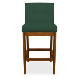 Banqueta Valencia Base de Madeira Maciça Veludo Verde Bandeira - 2 Banqueta Valencia Base de Madeira Maciça Veludo Verde Bandeira - 2
