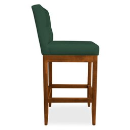 Banqueta Valencia Base de Madeira Maciça Veludo Verde Bandeira - 3 Banqueta Valencia Base de Madeira Maciça Veludo Verde Bandeira - 3