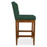 Banqueta Valencia Base de Madeira Maciça Veludo Verde Bandeira - 3