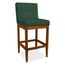 Banqueta Valencia Base de Madeira Maciça Veludo Verde Bandeira - 1 Banqueta Valencia Base de Madeira Maciça Veludo Verde Bandeira - 1