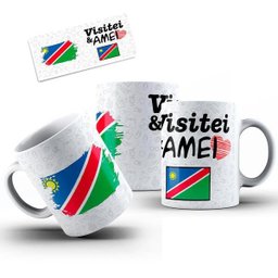 Caneca Cerâmica Bandeira Namíbia Visitei E Amei Viagem - 2 Caneca Cerâmica Bandeira Namíbia Visitei E Amei Viagem - 2