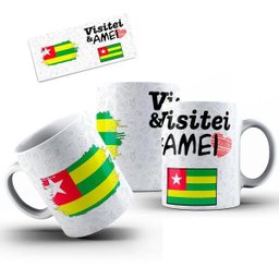 Caneca Cerâmica Bandeira Togo Visitei E Amei Viagem - 2