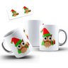 Caneca Cerâmica Fofa Corujinha De Natal Coruja Presenteando - 2