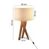 abajur de mesa de cabeceira quarto casal pes de madeira - 3