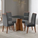 Ver imagem 1 de Conjunto para Sala de Jantar com 4 Cadeiras Malva Yescasa Cinza/Mel