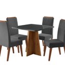 Ver imagem 2 de Conjunto para Sala de Jantar com 4 Cadeiras Malva Yescasa Cinza/Mel