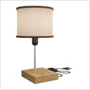 Ver imagem 3 de Luminária Lumen Cupula Mdf Laminado Acetato e Tecido 22cmx19cm Ofertamo Madeira Natural