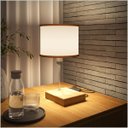 Ver imagem 2 de Luminária Lumen Cupula Mdf Laminado Acetato e Tecido 22cmx19cm Ofertamo Madeira Natural