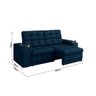 Sofá Confort Premium 2,05m Assento Retrátil/reclinável Porta Copos e Usb Suede Azul - Xflex Sofas - 2
