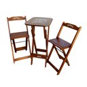 Ver imagem 6 de Kit 5 Conjuntos Bistrô Mesa com 2 Banquetas Dobráveis de Madeira Personalizada Jack - Imbuia