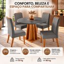 Ver imagem 5 de Conjunto Sala de Jantar Bristol 4 Lugares Mesa Redonda MDF 25mm 4 Cadeiras Estofadas Veludo