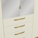 Ver imagem 6 de Guarda-Roupa Casal 6 Portas e 4 Gavetas com Espelho e Pés 235cm x 230cm Open Marrom/Canela/Off White