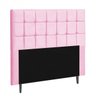 Cabeceira Espanha Estofada Solteiro 100cm Suede Rosa Com Strass Branco Bela Casa Shop - 1