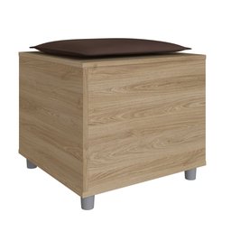 Mesa Lateral de Apoio Casinha para Pet 45cm com Almofada Aveiro Oak/branco Pet013 Completa Móveis - 7