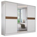 Ver imagem 2 de Guarda Roupa Casal Malta 3 Portas de Correr 4 Gavetas MDF Branco Brilhante Madesa
