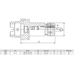 Porta Pinça Sk Modelo Hsk-a 63 - Sk10-105 - Din 69893 - 4