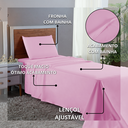 Ver imagem 4 de Conjunto Lençol Cama Solteiro 3 Peças 400 com Elástico e Fronha Toque Macio:rosa