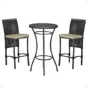 Ver imagem 1 de Mesa Bistrô e 2 Banquetas Roma Preta Corda Náutica Estofado 7 Trama Original