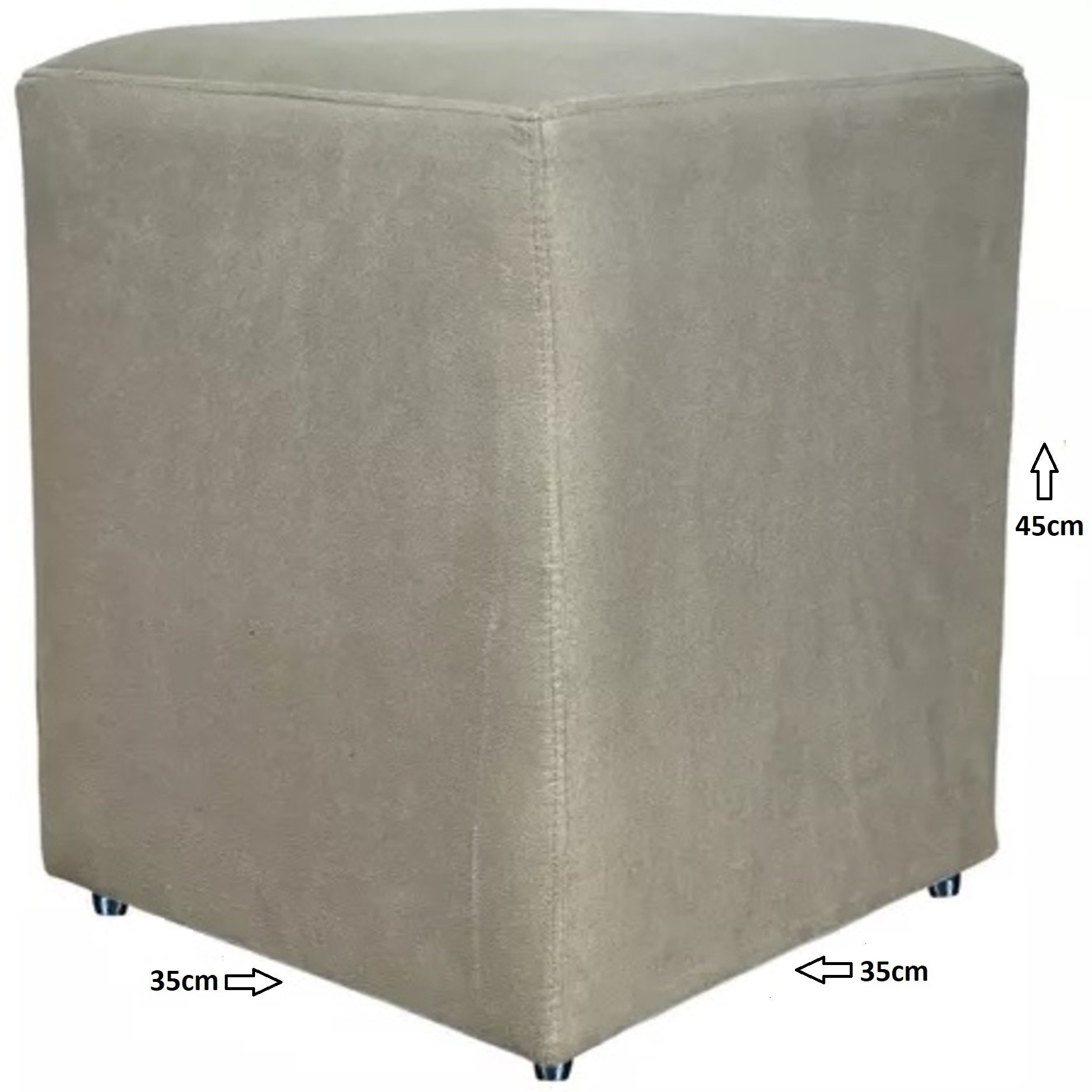 Puff Quadrado Cubo Banqueta Decorativo Utilize - Bege - 5