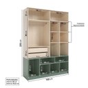 Ver imagem 4 de Quarto Montessori Cama Giulia e Guarda-Roupa Curió 4 Portas Casatema MadeiraOriginals Natural/Verde