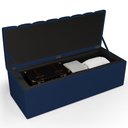 Ver imagem 6 de Calçadeira Recamier Baú para Cama de Casal King Dália 195x50 Cm W01 Suede Azul Marinho - Lyam Lyam D