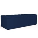 Ver imagem 1 de Calçadeira Recamier Baú para Cama de Casal King Dália 195x50 Cm W01 Suede Azul Marinho - Lyam Lyam D