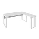 Ver imagem 3 de Mesa L Escritório Industrial 1,70m X 0,70m Pés Metal F5 Cor:branco