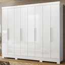 Ver imagem 2 de Guarda Roupa Casal 6p 236 Cm Diplomata Branco Moval