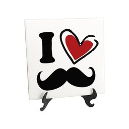 Quadro Azulejo De Presente Para Pai Eu Amo Bigode Dia Pais - 1