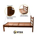 Ver imagem 3 de Cama Casal Reforçada 100% em Madeira Maciça Cor Imbuia