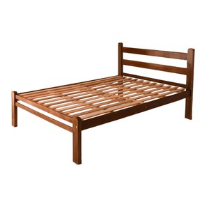 Cama Casal Reforçada 100% em Madeira Maciça Cor Imbuia