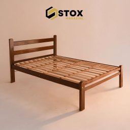 Cama Casal Reforçada 100% em Madeira Maciça Cor Imbuia - 6