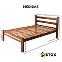 Ver imagem 4 de Cama Casal Reforçada 100% em Madeira Maciça Cor Imbuia