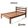 Cama Casal Reforçada 100% em Madeira Maciça Cor Imbuia - 4