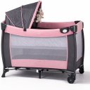 Ver imagem 4 de Berço de Bebê Portátil Zooper Rosa com Trocador Mosquiteiro Bolsa e Caixa Musical Som e Luz Dobrável