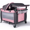 Ver mais imagens de Berço de Bebê Portátil Zooper Rosa com Trocador Mosquiteiro Bolsa e Caixa Musical Som e Luz Dobrável
