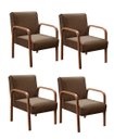 Ver imagem 1 de Kit 04 Poltronas Cadeiras Decorativas Anita Para Sala Mesa De Jantar Quarto Recepção - Veludo Marrom