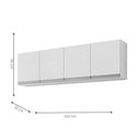 Ver imagem 3 de Armário Aéreo de Cozinha Armario Aereo 150cm 4 Portas MDP Branco AJL Móveis