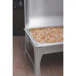Rechaud Tramontina Retangular em Aço Inox Banho Maria Tampa Removivel com Fogareiro Cuba 1-1 9 L - 7