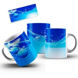 Caneca Cerâmica Fundo Arte Decorada Ornamentos Natalinos - 2