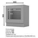 Ver imagem 3 de Balcão Forno de Embutir 80cm Americana Cinza com Tampo Cooktop Nature - Móveis Henn
