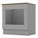 Ver imagem 1 de Balcão Forno de Embutir 80cm Americana Cinza com Tampo Cooktop Nature - Móveis Henn